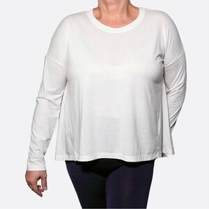 Sweaty Betty Soft Flow Studio Trapeze Long Sleeve Tee Cream Size 1X XL
